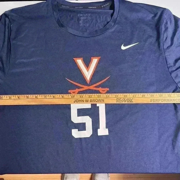 University of Virginia UVA Cavaliers Football Team Player #51 Nike T-Shirt XL‎ - Picture 5 of 9